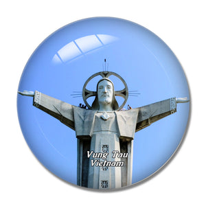 Vietnam Jesus Christ's Statue Vung Tau 3D Fridge Magnet Crystal Glass