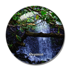 Waterfall Reunion 3D Fridge Magnet Crystal Glass