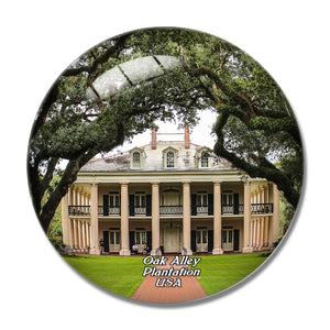 America USA Oak Alley Plantation 3D Fridge Magnet Crystal Glass