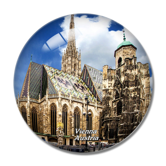 Austria St. Stephen's Cathedral Vienna 3D Fridge Magnet Crystal Glass