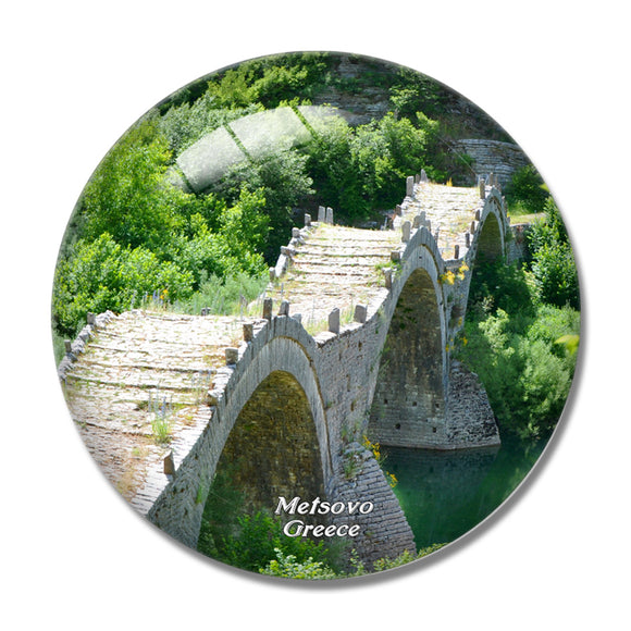 Greece Bridge Metsovo 3D Fridge Magnet Crystal Glass