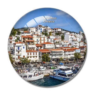 Greece Cape Kastro Skiathos 3D Fridge Magnet Crystal Glass