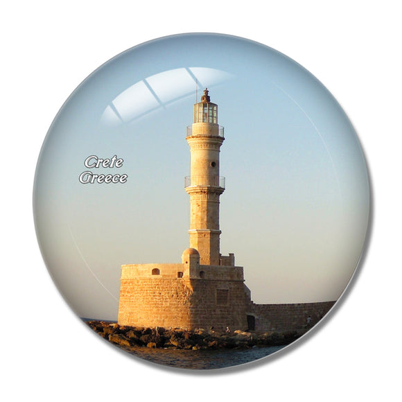 Greece Chania Venetian Lighthouse Chania Crete 3D Fridge Magnet Crystal Glass