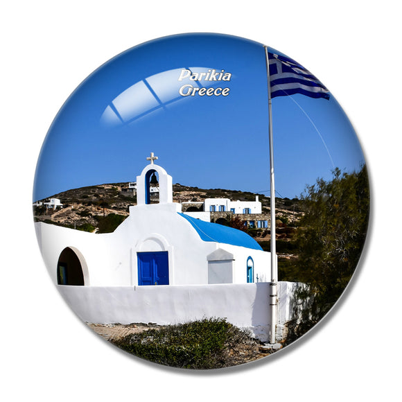 Greece Church Parikia 3D Fridge Magnet Crystal Glass