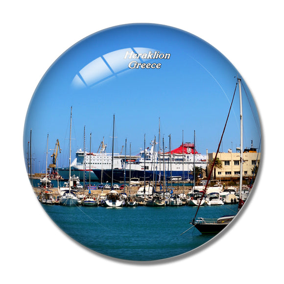 Greece Heraklion Crete 3D Fridge Magnet Crystal Glass