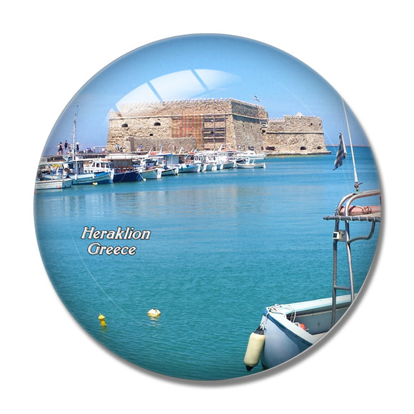 Greece Heraklion Crete 3D Fridge Magnet Crystal Glass