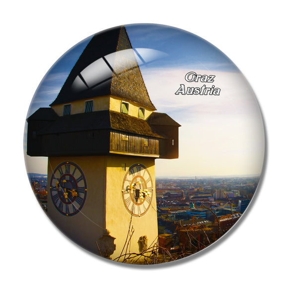 Austria Uhrturm Graz 3D Fridge Magnet Crystal Glass