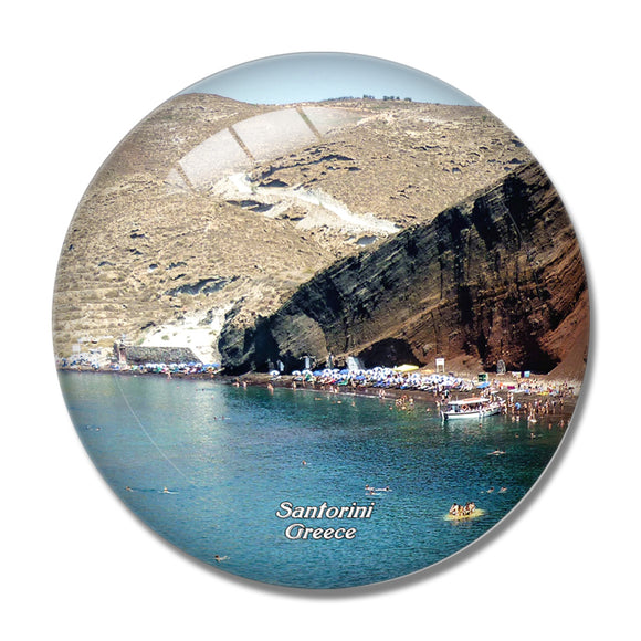 Greece Kokkini Beach Santorini 3D Fridge Magnet Crystal Glass