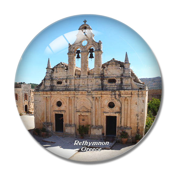 Greece Monastery Arkadi Rethymnon 3D Fridge Magnet Crystal Glass