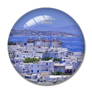 Greece Mykonos 3D Fridge Magnet Crystal Glass