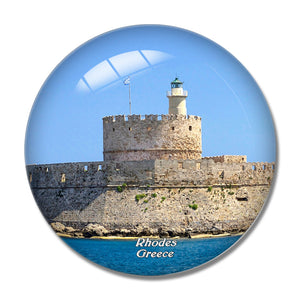 Greece Old Town Rhodes 3D Fridge Magnet Crystal Glass