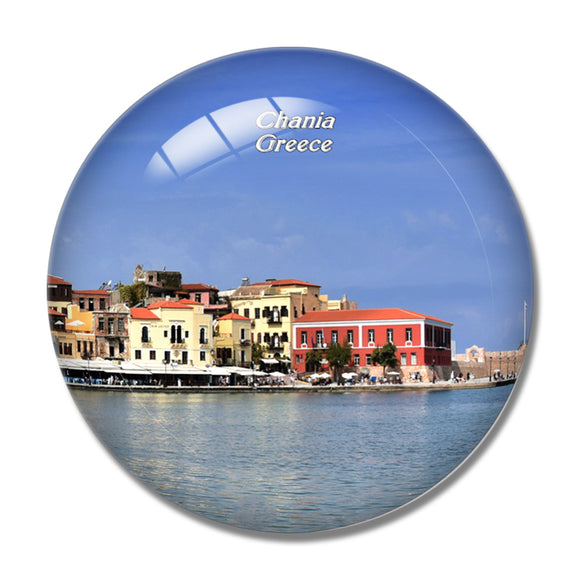 Greece Old Venetian Harbour Chania Crete 3D Fridge Magnet Crystal Glass