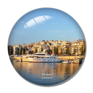 Greece Port of Piraeus 3D Fridge Magnet Crystal Glass