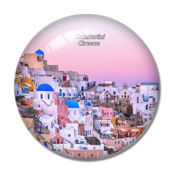 Greece Santorini 3D Fridge Magnet Crystal Glass