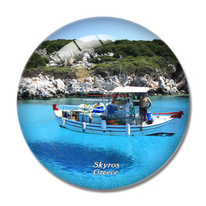 Greece Skyros 3D Fridge Magnet Crystal Glass