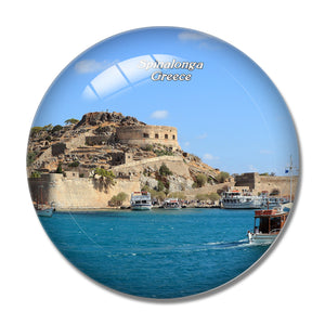 Greece Spinalonga Crete 3D Fridge Magnet Crystal Glass