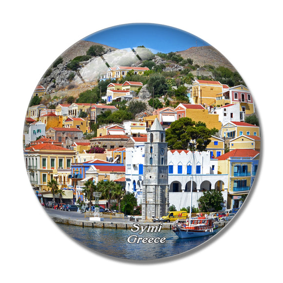 Greece Symi Rhodes 3D Fridge Magnet Crystal Glass