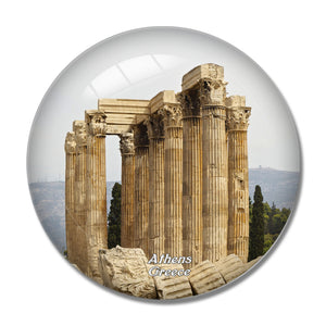 Greece Temple of Olympian Zeus Athens 3D Fridge Magnet Crystal Glass