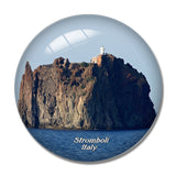 Kleiner Stromboli Italy 3D Fridge Magnet Crystal Glass
