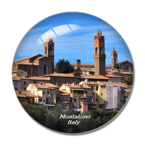 Montalcino Siena Tuscany Italy 3D Fridge Magnet Crystal Glass