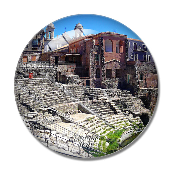 Roman Theatre Catania Italy 3D Fridge Magnet Crystal Glass