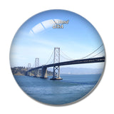 USA America Bay Bridge Oakland 3D Fridge Magnet Crystal Glass