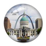 USA America Gateway Arch Old Courthouse St. Louis 3D Fridge Magnet Crystal Glass