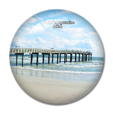 USA America Saint Augustine Beach 3D Fridge Magnet Crystal Glass