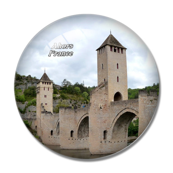 France Ahors Bridge 3D Fridge Magnet Crystal Glass