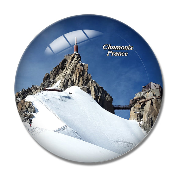 France Aiguille Du Midi Chamonix 3D Fridge Magnet Crystal Glass