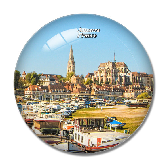 France Auxerre 3D Fridge Magnet Crystal Glass