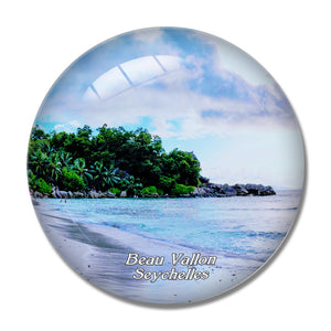 Beau Vallon Beach Seychelles 3D Fridge Magnet Crystal Glass