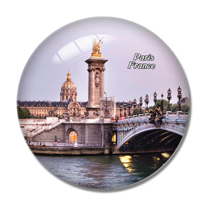 France Seine River Bridge Paris 3D Fridge Magnet Crystal Glass