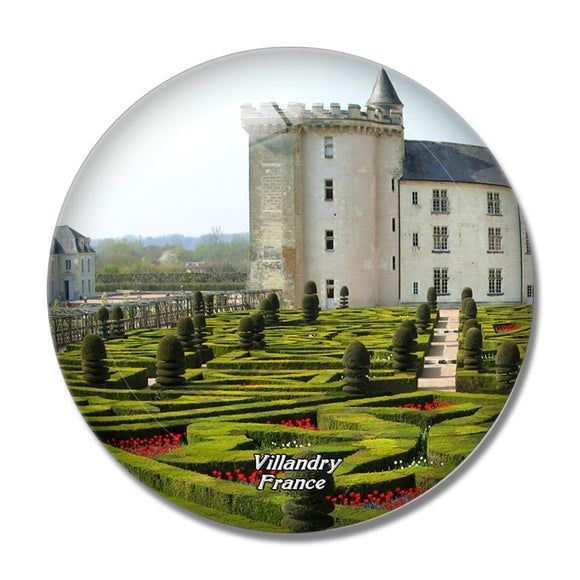 France Villandry Castle 3D Fridge Magnet Crystal Glass