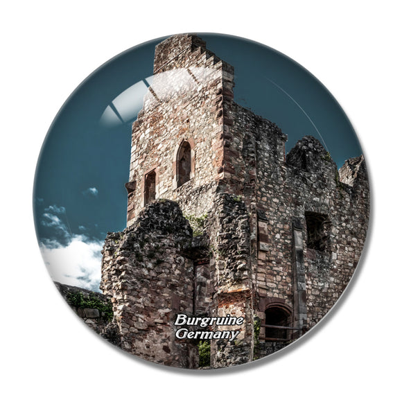 Germany Castle Burgruine 3D Fridge Magnet Crystal Glass