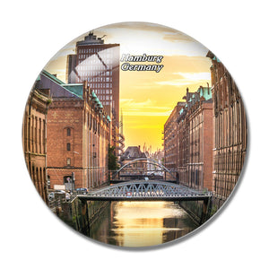 Germany Hamburg Speicherstadt 3D Fridge Magnet Crystal Glass