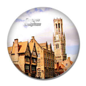 Belgium Belfort Bruges 3D Fridge Magnet Crystal Glass