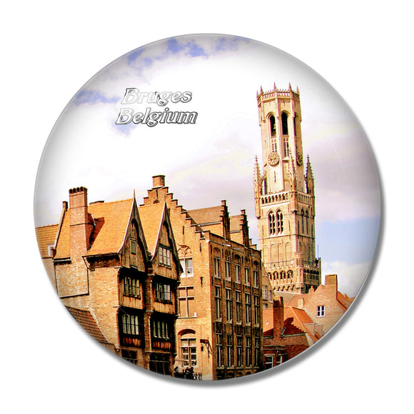 Belgium Belfort Bruges 3D Fridge Magnet Crystal Glass