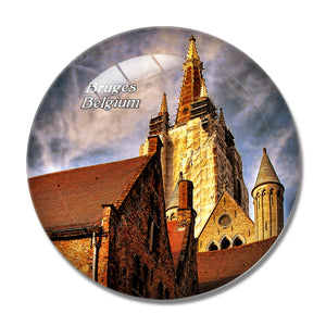 Belgium Cathedral Bruges 3D Fridge Magnet Crystal Glass