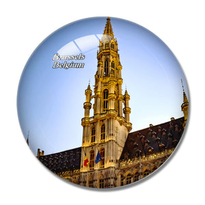 Belgium  Hall of Brussels 3D Fridge Magnet Crystal Glass