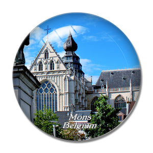 Belgium Grand Place Mons 3D Fridge Magnet Crystal Glass