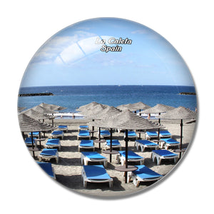 Spain La Caleta Beach 3D Fridge Magnet Crystal Glass