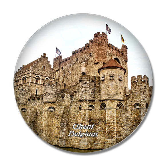 Belgium Gravensteen Castle Ghent 3D Fridge Magnet Crystal Glass