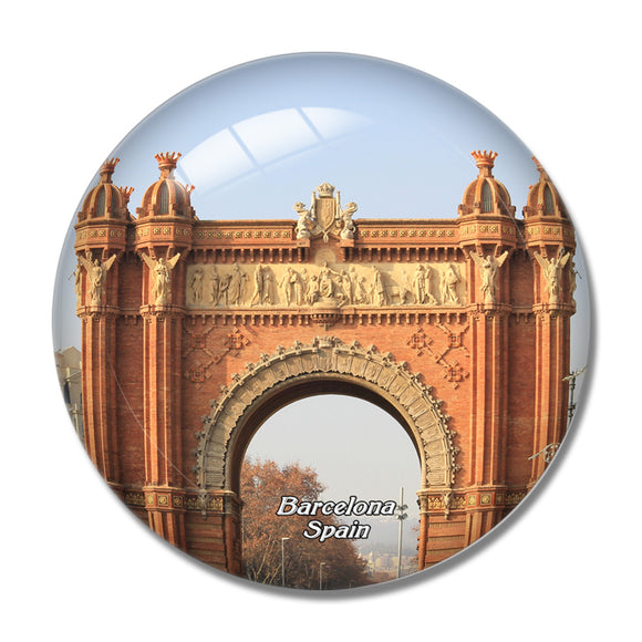 Spain Triumphal Arch Barcelona 3D Fridge Magnet Crystal Glass