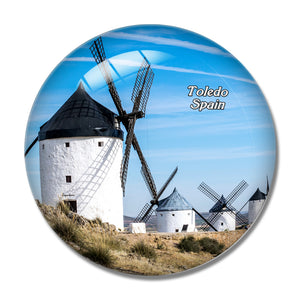 Spain Windmills Consuegra Toledo Spain 3D Fridge Magnet Crystal Glass