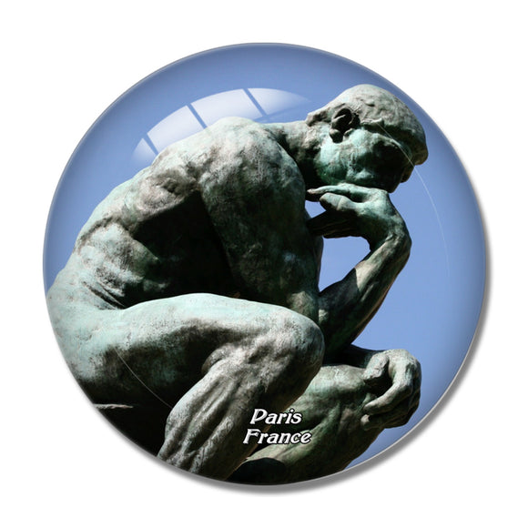 The Thinker Rodin Museum Paris France 3D Fridge Magnet Crystal Glass