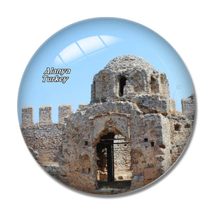 Turkey Byzantine Castle Antalya Alanya 3D Fridge Magnet Crystal Glass