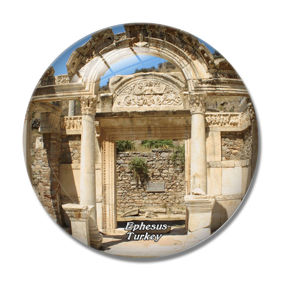 Turkey Ephesus Hadrian Temple 3D Fridge Magnet Crystal Glass