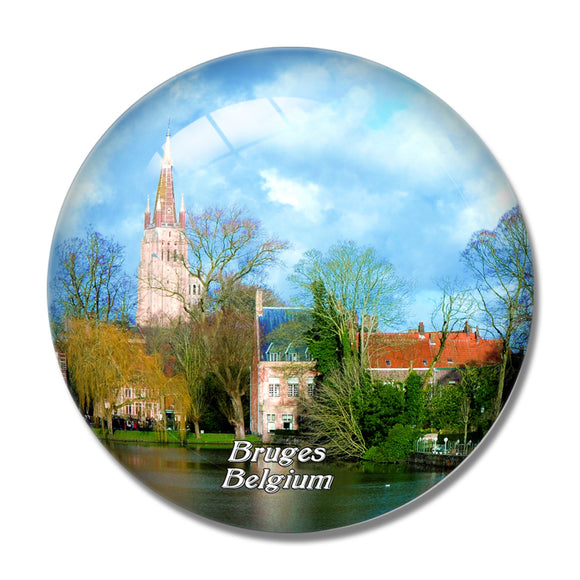 Belgium Minnewater Lake Bruges 3D Fridge Magnet Crystal Glass