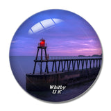 UK England Whitby East Pier 3D Fridge Magnet Crystal Glass